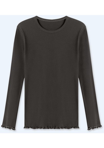 Kız Çocuk Fitilli Taytlı Takım Füme Renk modelleri