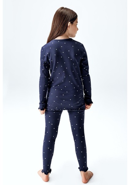 Kız Çocuk Fitilli Taytlı Takım Lacivert Renk fiyatları