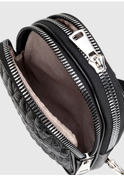 Suni Deri Kolon Saplı Fermuarlı Nikel Aksesuarlı Çapraz Çanta fırsatları