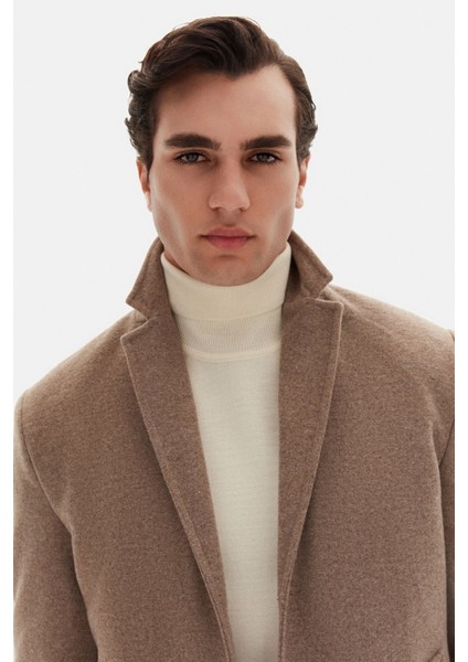 Ds Damat Regular Fit Vizon Mono Yaka Kaşe Kaban 5HF08ORT10000