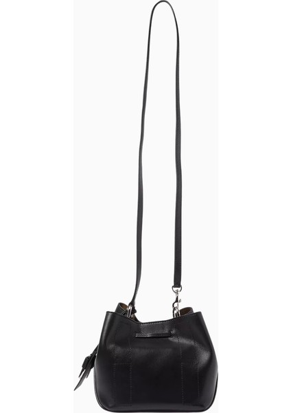 Mini Hocket Siyah Deri, Zarif ve Şık Bucket Omuz Çantası modelleri