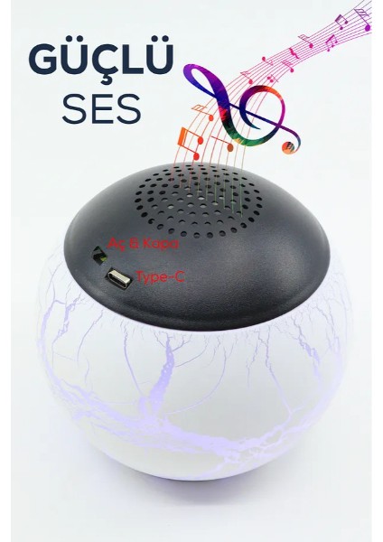 Bluetooth Özellikli Desenli Projektör Gece Lambası