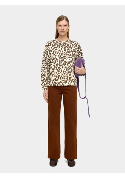 Hayvan Desenli Pamuklu Sweatshirt