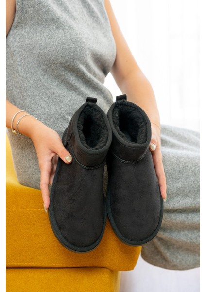 Classıc Ultra Mini Platform Chestnut Mini Taba Süet Içi Kürklü Ince Taban Kadın Bot