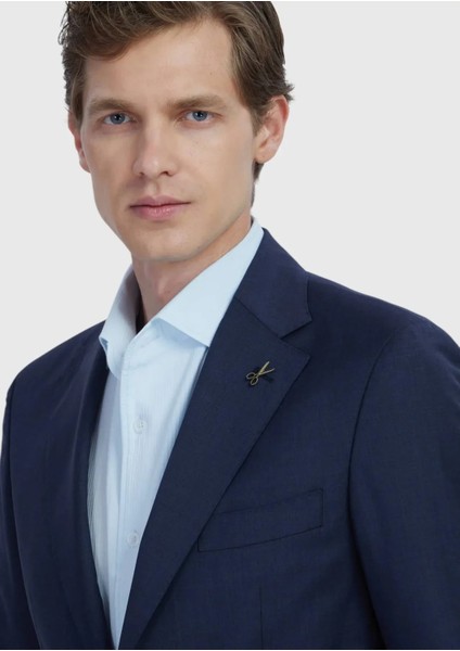 Lacivert Düz Zeroweight Slim Fit %100 Yün Ceket modelleri