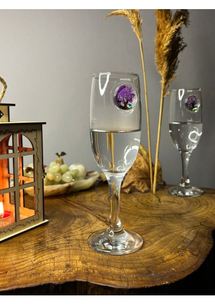 Mor Ağaç Kokteyl Seti 2'li - (kahve yanı su/kokteyl bardağı) 190 ml modelleri