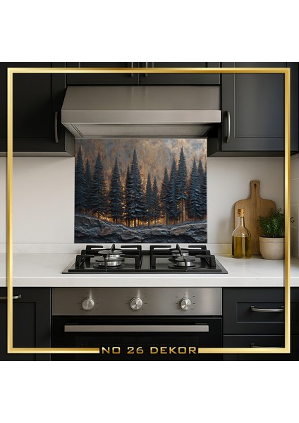 Temperli Cam Mutfak Tezgâh Arası