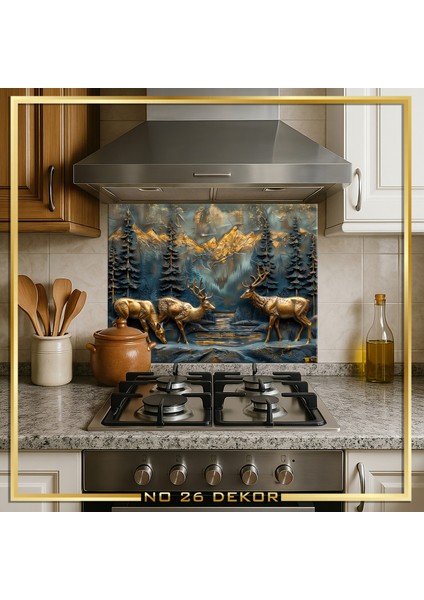 Temperli Cam Mutfak Tezgâh Arası modelleri