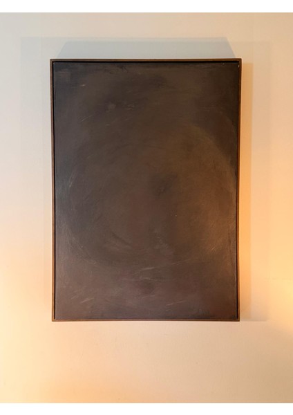 “Noir Calm” 70 x 50 cm El Yapımı Kahverengi Minimal Soyut Tablo – Ahşap Çerçeveli