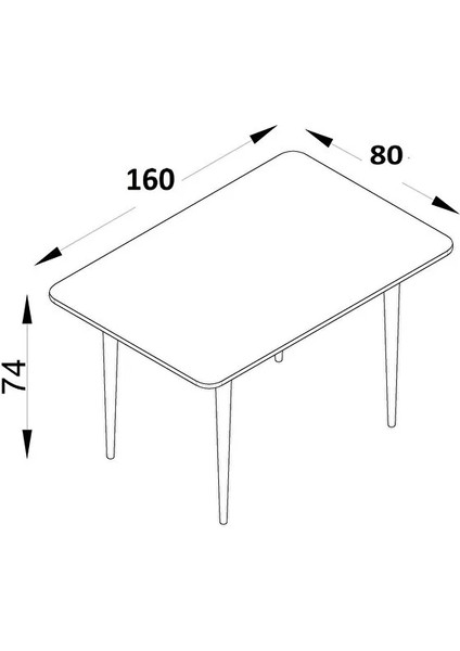 Bistro 160X80 cm / Dikdörtgen Mutfak Masası / Mutfak Yemek Masası / Dikdörtgen Masa / Beyaz fırsatları