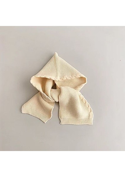 Kore Tarzı Çocuk Şapka-Ateşlikli Tek Parça Şapka, Sonbahar-Kış Için Erkek ve Kız Çocuk Triko Yün Şapka, Bebek Kapüşonlu Şapkası (Yurt Dışından)