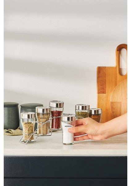 Danica 7 Parça Line Standlı Baharat Takımı