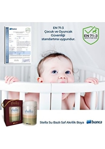 Stella Su Bazlı Akrilik Boya 0101 Beyaz Renk 1 Lt Kolay Uygulama Özelliğiyle fırsatları