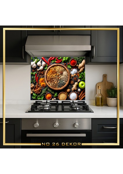 Temperli Cam Mutfak Tezgâh Arası