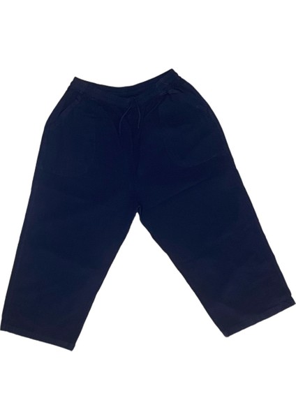 %100 Pamuk, Keten Kumaştan Beli Lastikli ve Bağcıklı Kapri Pantolon(Solma ve Çekme Yapmaz) fiyatları