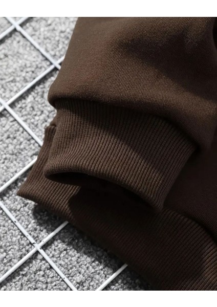 Kalp Fiyonk Baskılı Içi Polarlı Kapüşonlu Sweatshirt modelleri