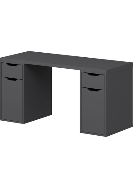 Alen 150 cm 2 Çekmeceli 2 Dolaplı Çalışma & Oyuncu Masası - Antrasit