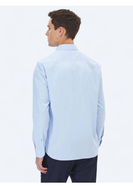 Mavi Düz Regular Fit Dokuma Klasik %100 Pamuk Gömlek indirimleri