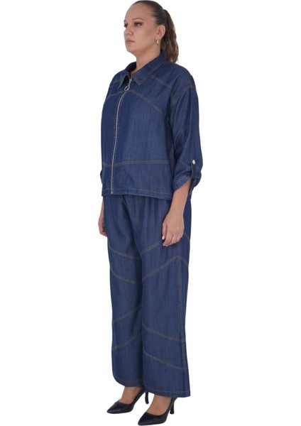 Kadın Büyük Beden İnce Kot Alt Üst İkili Takım fiyatları