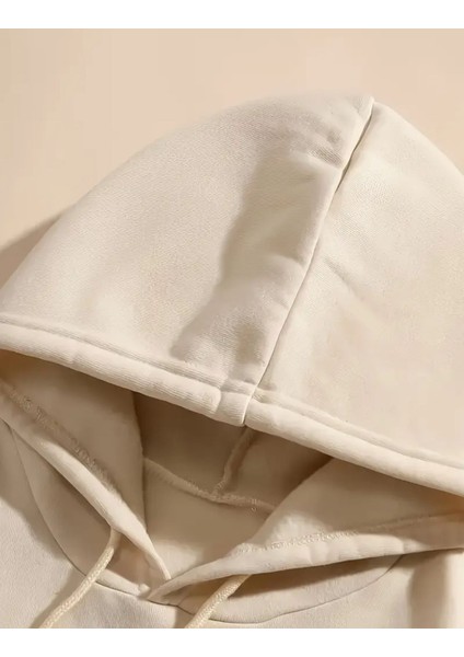 Hope Yazı Baskılı Içi Polarlı Kapüşonlu Sweatshirt modelleri