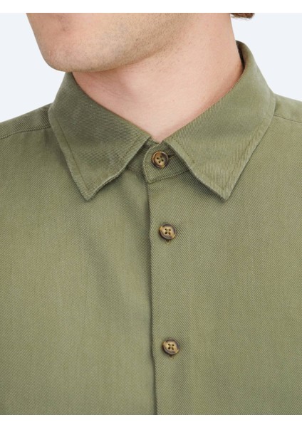 Haki Regular Fit Dokuma Casual Gömlek fırsatları