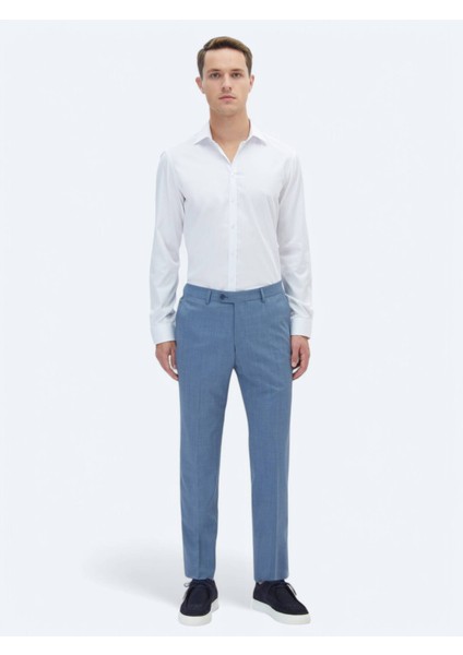 Beyaz Düz Slim Fit Dokuma Klasik %100 Pamuk Gömlek