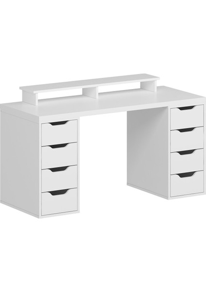 Alen 150 cm 8 Çekmeceli Çalışma & Oyuncu Masası - Beyaz