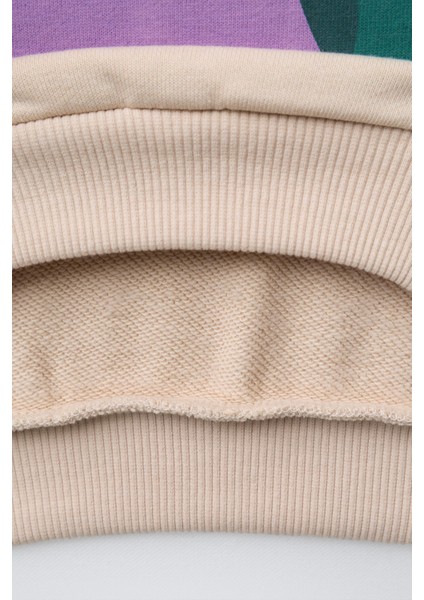 Kız Çocuk Pamuklu Bej Kalpli Sweatshirt ve Renkli Kalpli Siyah Tayt Takım fırsatları