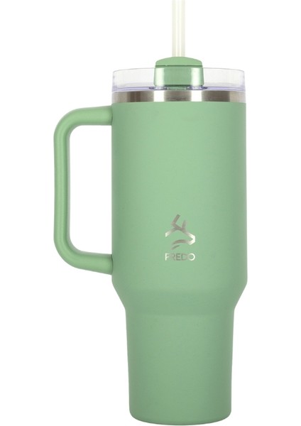 Sip Voyage Mint Yeşil Paslanmaz Çelik Pipetli Termos Bardak 900ML