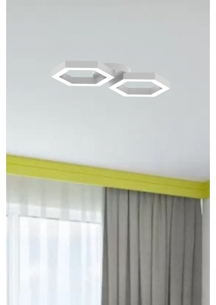 Farfalla ( Gri Kasa, Sarı Işık ) Ledli Modern Plafonyer LED Avize, Salon, Mutfak, Oturma Odası fiyatları