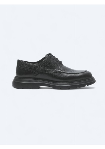 Siyah Deri Smart Casual Ayakkabı