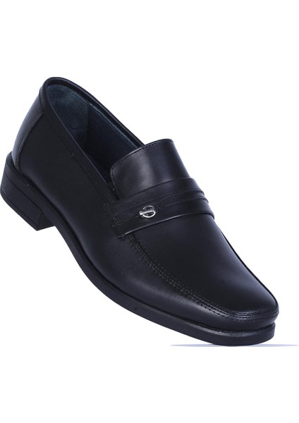 1161 Siyah Kauçuk %100 Deri Erkek Klasik Ayakkabı