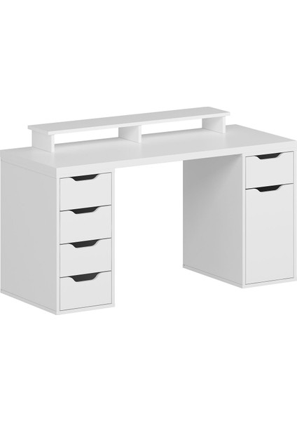 Alen 150 cm 5 Çekmeceli Dolaplı Çalışma & Oyuncu Masası - Beyaz