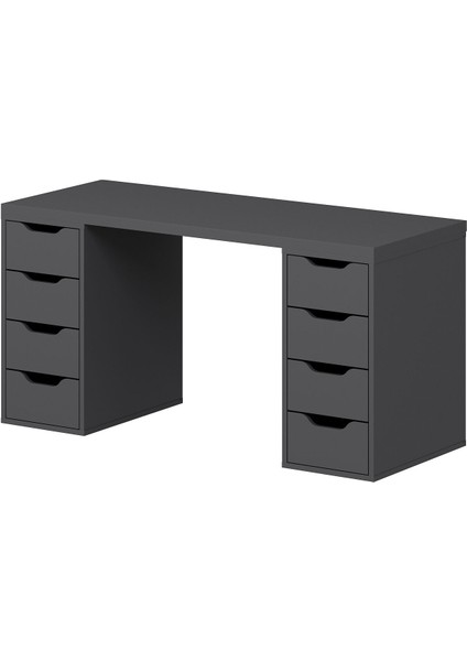 Alen 150 cm 8 Çekmeceli Çalışma & Oyuncu Masası - Antrasit