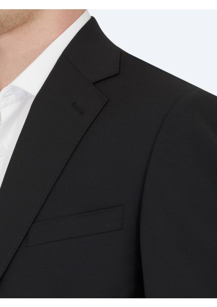 Siyah Desenli Modern Fit Yün Karışımlı Takım Elbise fırsatları