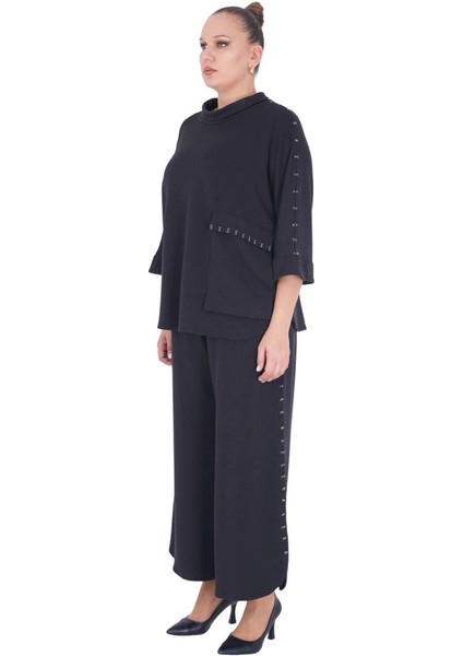 Kadın Büyük Beden Siyah Alt Üst İkili Uzun Kollu Takım fiyatları