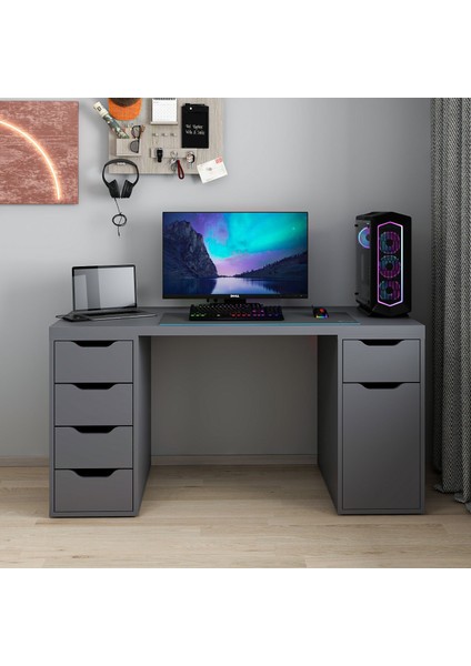 Alen 150 cm 5 Çekmeceli Dolaplı Çalışma & Oyuncu Masası - Antrasit fiyatları