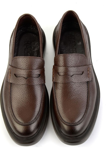 Kahve Hakiki Deri Erkek Loafer Ayakkabı E01054200440 fırsatları