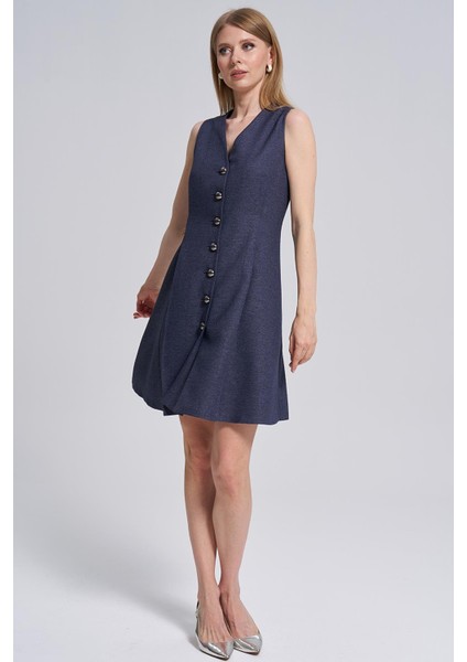 V Yaka-Düğme Detaylı, Elbise modelleri