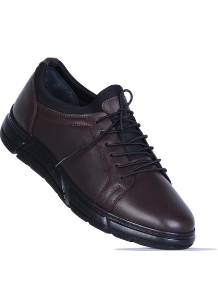 4249 Kahve Kauçuk %100 Deri Erkek Casual Ayakkabı