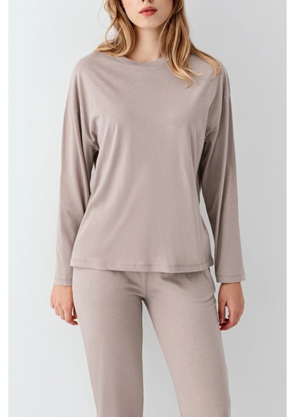 3407-S Kadın Uzun Kol Pijama Takım modelleri