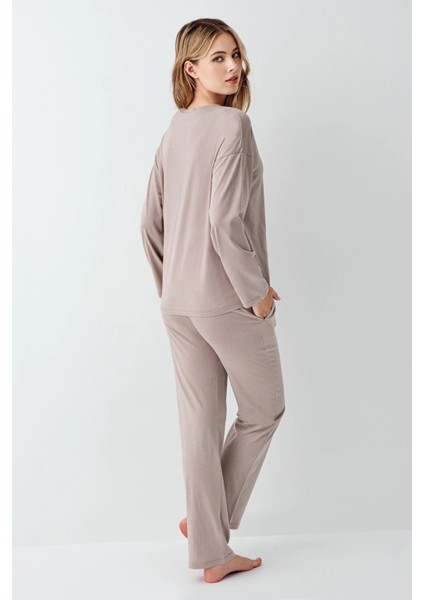 3407-S Kadın Uzun Kol Pijama Takım fırsatları