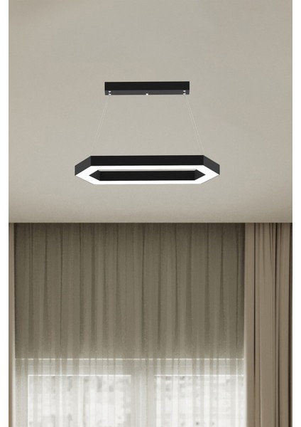 Joya ( Siyah Kasa, Sarı Işık ) Ledli Modern Sarkıt LED Avize, Salon, Mutfak, Oturma Odası fiyatları