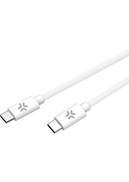 60W Usb-C - Usb-C Örgülü Şarj Kablosu - Beyaz fiyatları