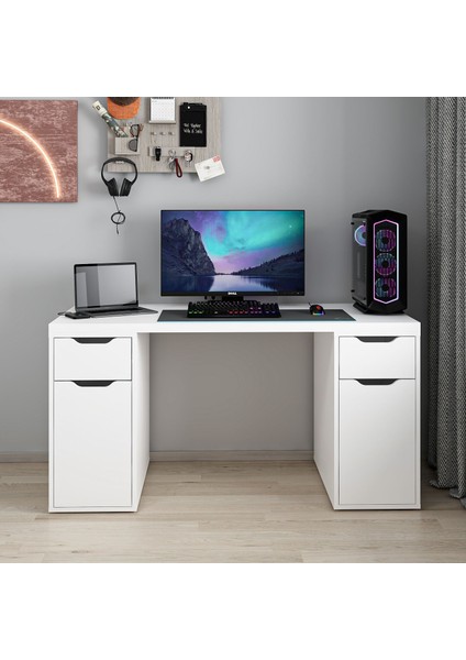 Alen 150 cm 2 Çekmeceli 2 Dolaplı Çalışma & Oyuncu Masası - Beyaz fiyatları