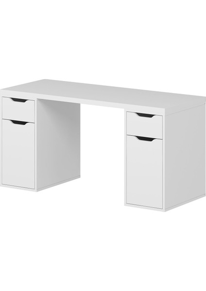 Alen 150 cm 2 Çekmeceli 2 Dolaplı Çalışma & Oyuncu Masası - Beyaz