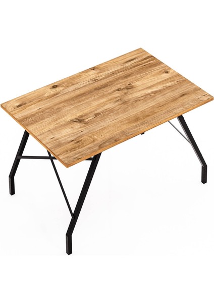Metal Ayaklı Orta Sehpa - Atlantik Çam - 46x44x90 cm