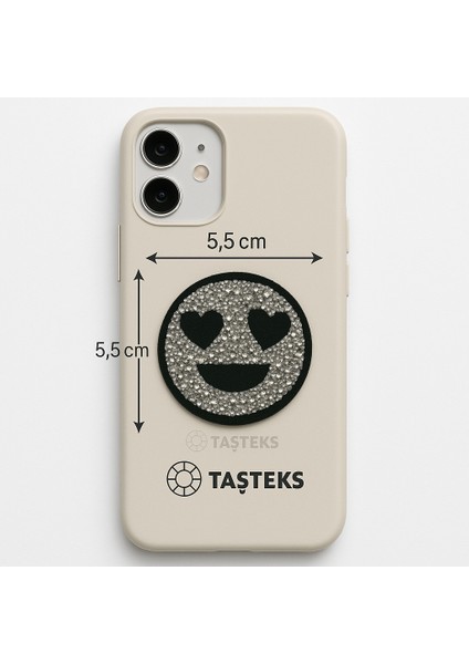 Taşlı Ütülenebilen Veya Sticker Olarak Kullanılabilen Kalpli Smiley Emoji Modeli modelleri