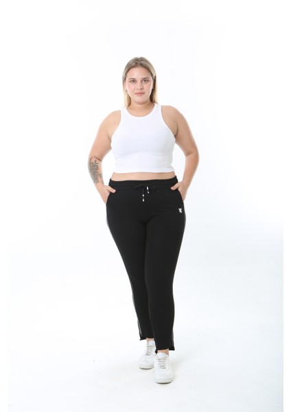 Kadın Yan Şeritli Büyük Beden Pantolon