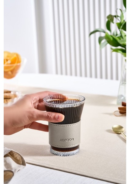 Leather Cool Touch Latte Bardağı 210 ml Silver